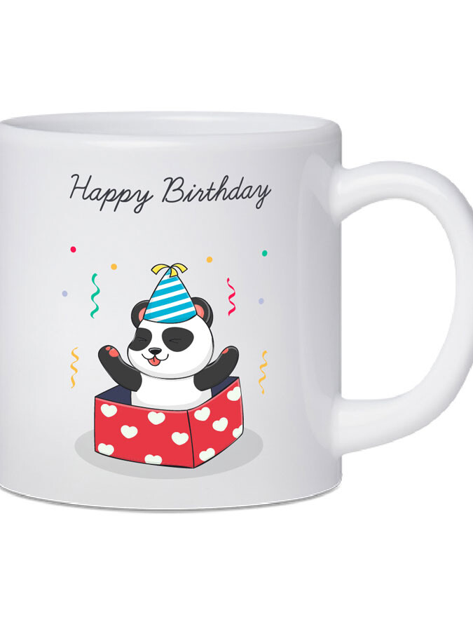Kindertasse Kunststoff personalisierbar zum Geburtstag mit Pandageschenk