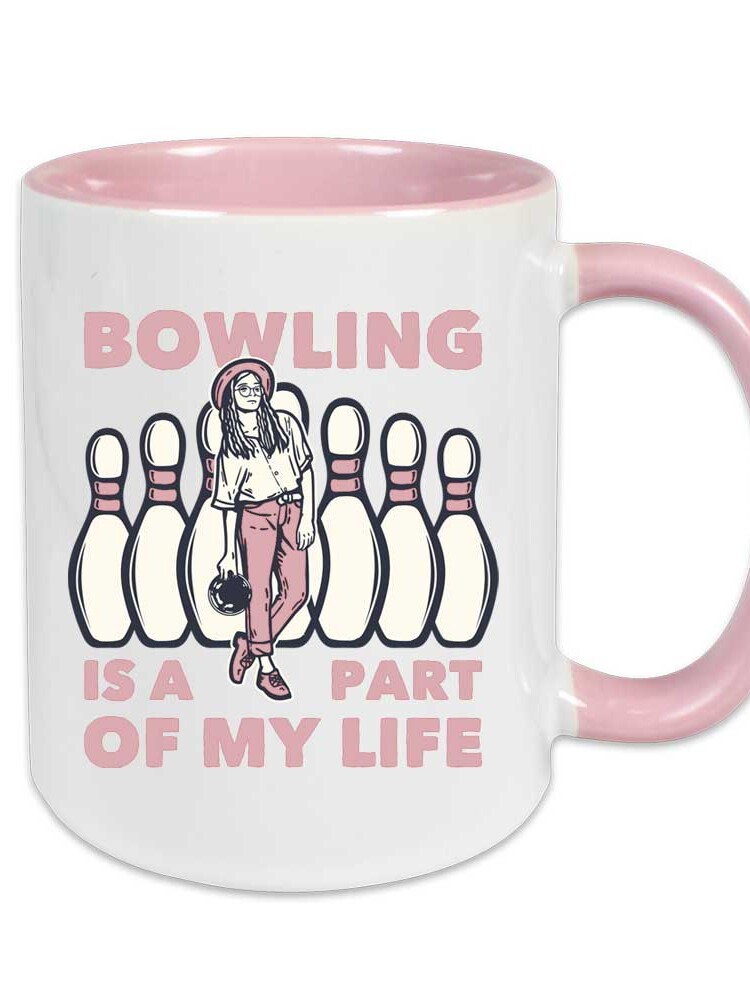 Keramiktasse Zweifarbig Altrosa - Bowling is part of my life