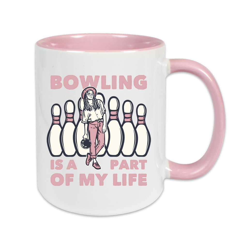Keramiktasse Zweifarbig Altrosa - Bowling is part of my life