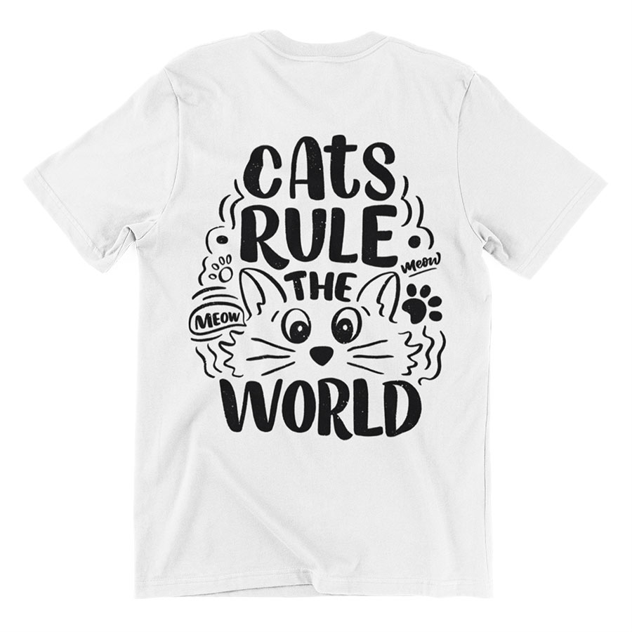 T-Shirt Fairtrade Bio-Baumwolle mit Namen - Cats Rule
