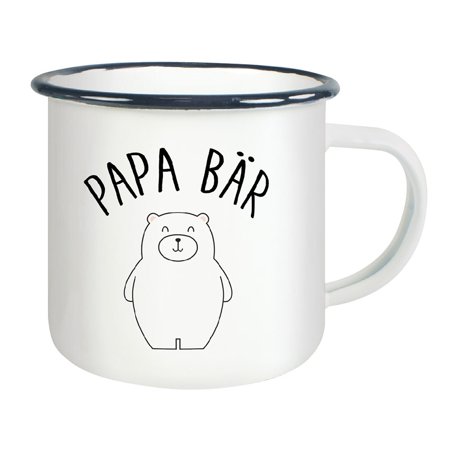 Emaille Tasse - Papa Bär
