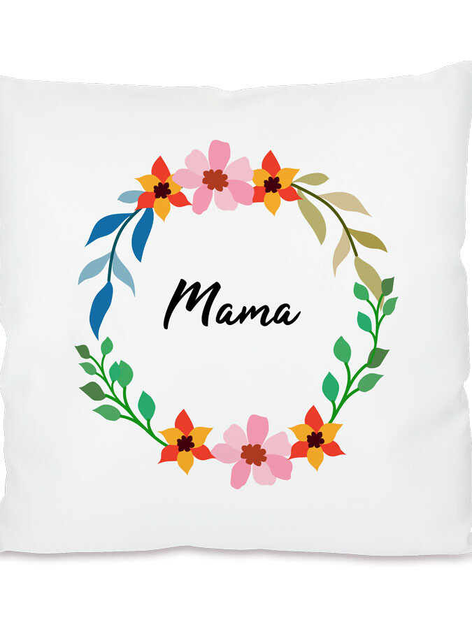 Kissen personalisierbar mit Namen - Mama Kranz