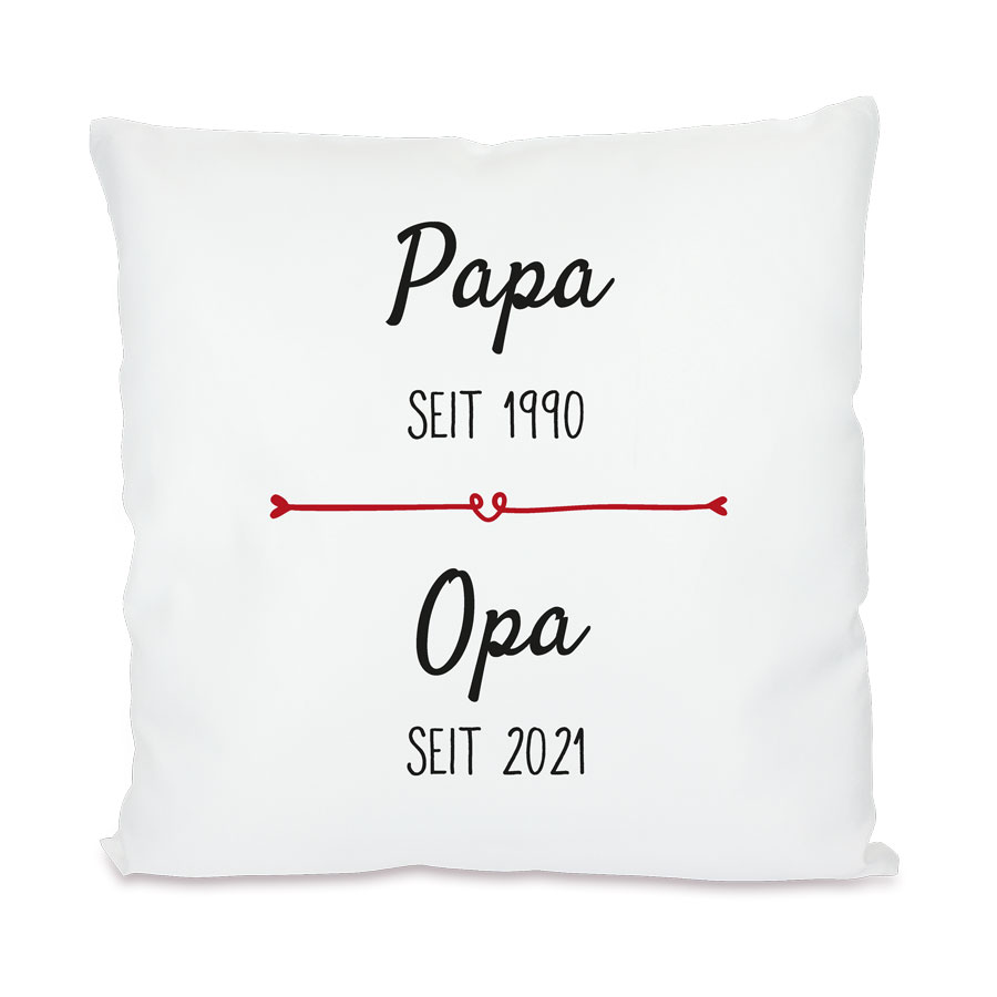 Kissen personalisierbar mit Datum - Papa zu Opa