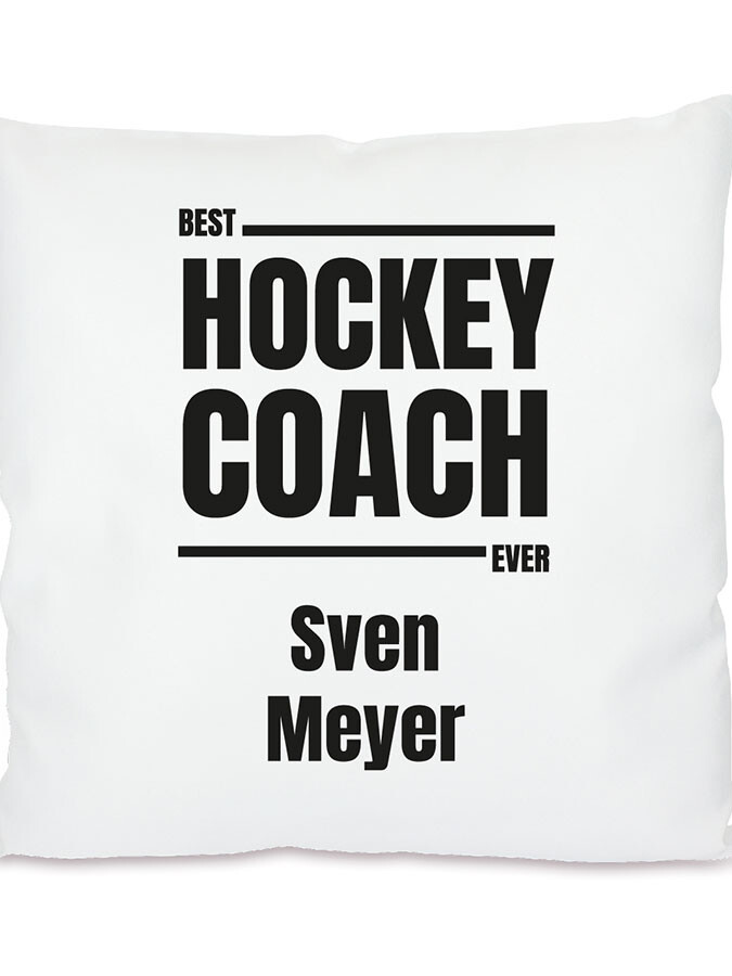 Kissen personalisierbar mit Namen - Bester Hockey Coach