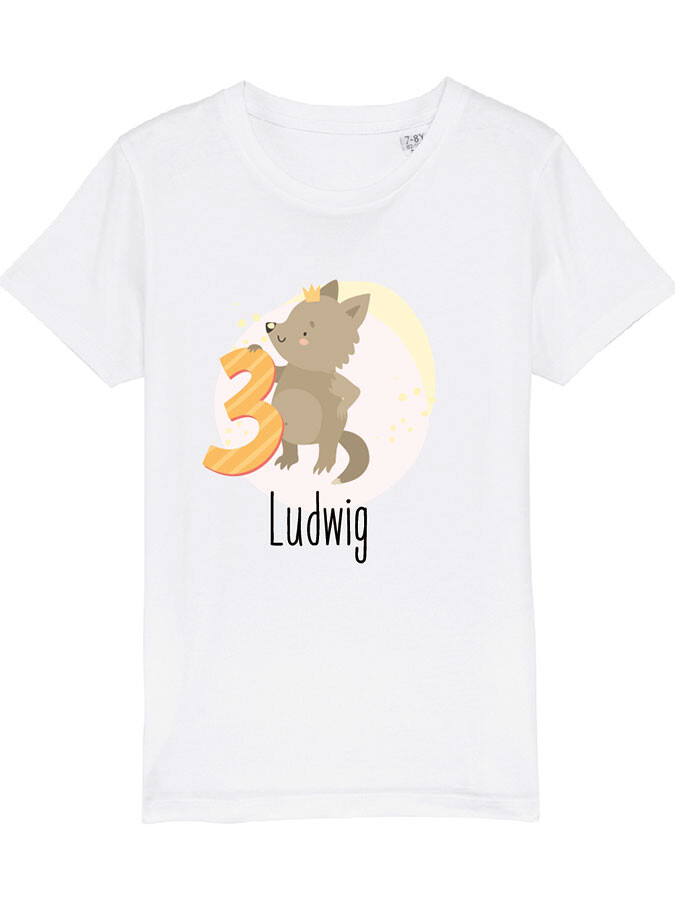 Shirt - mit Namen und Geburtstagswolf