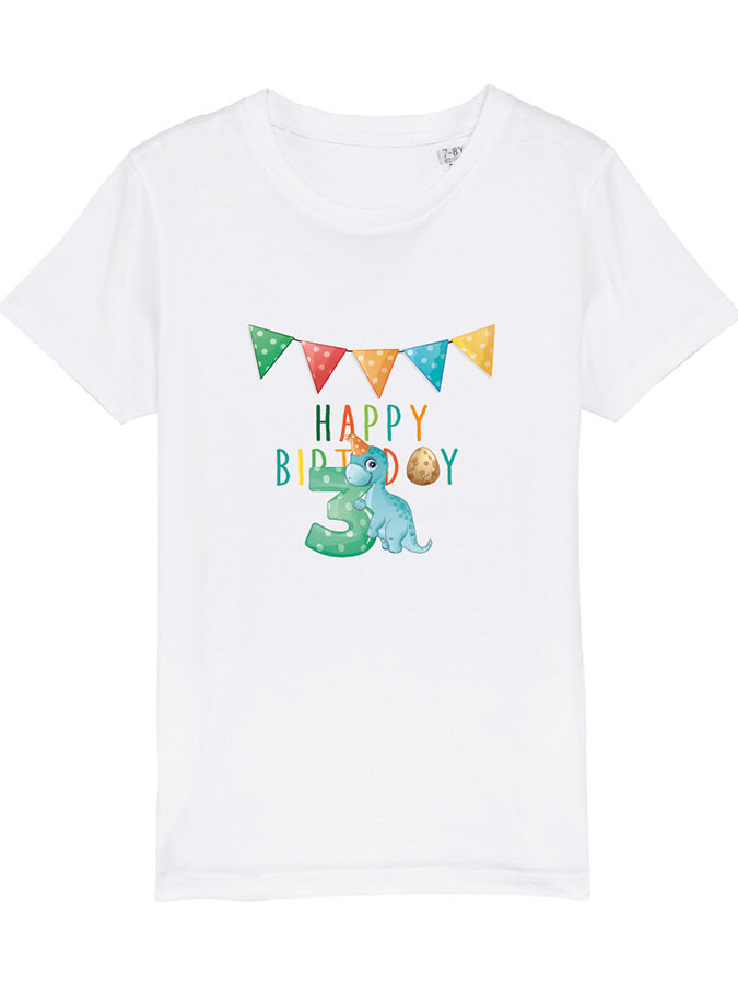 Shirt - mit Namen und Geburtstagsdino Diplodocus von der Seite