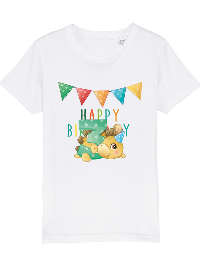 Shirt - mit Namen und Geburtstagsdino Stegosaurus