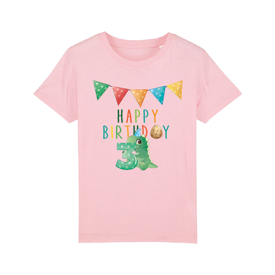 Shirt - mit Namen und Geburtstagsdino T-Rex sitzend