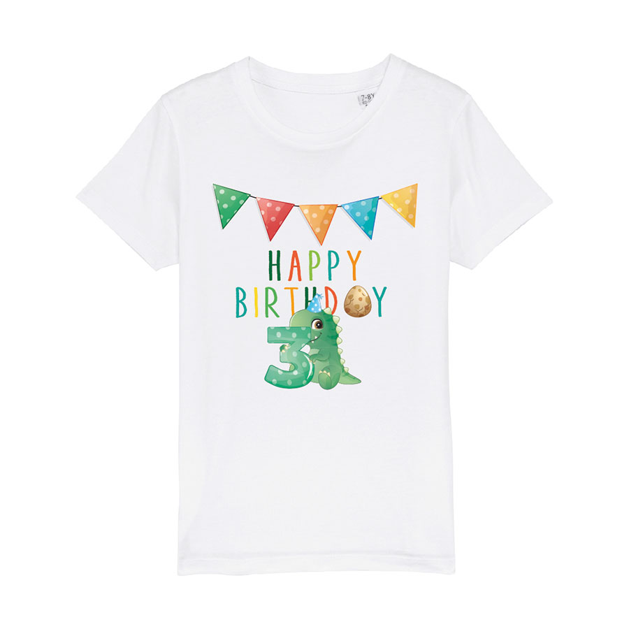 Shirt - mit Namen und Geburtstagsdino T-Rex sitzend