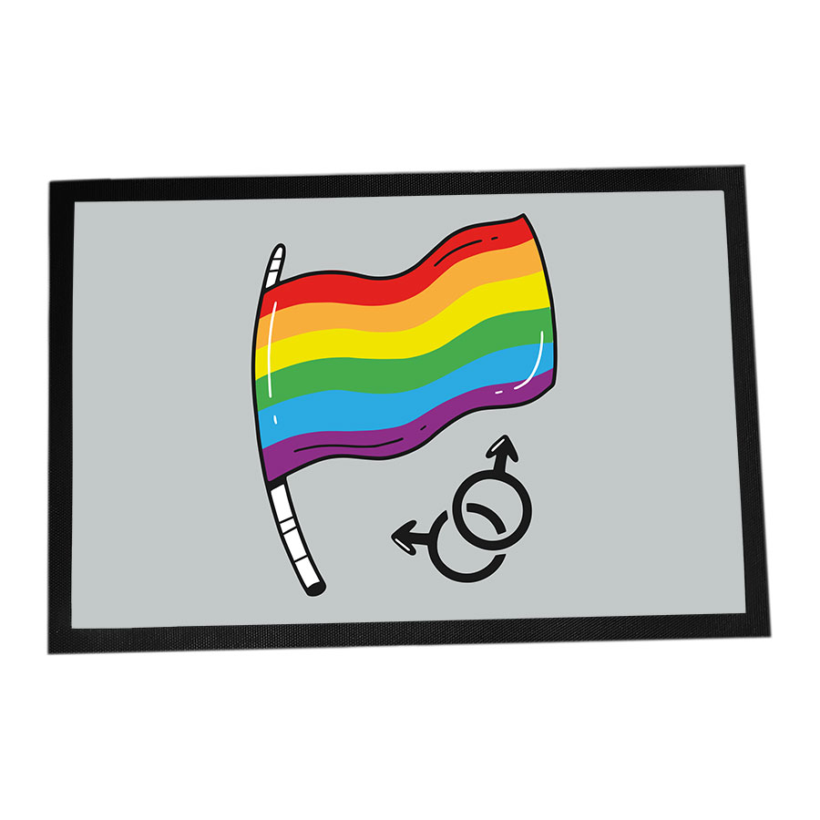 Fußmatte personalisierbar mit Namen - Prideflagge