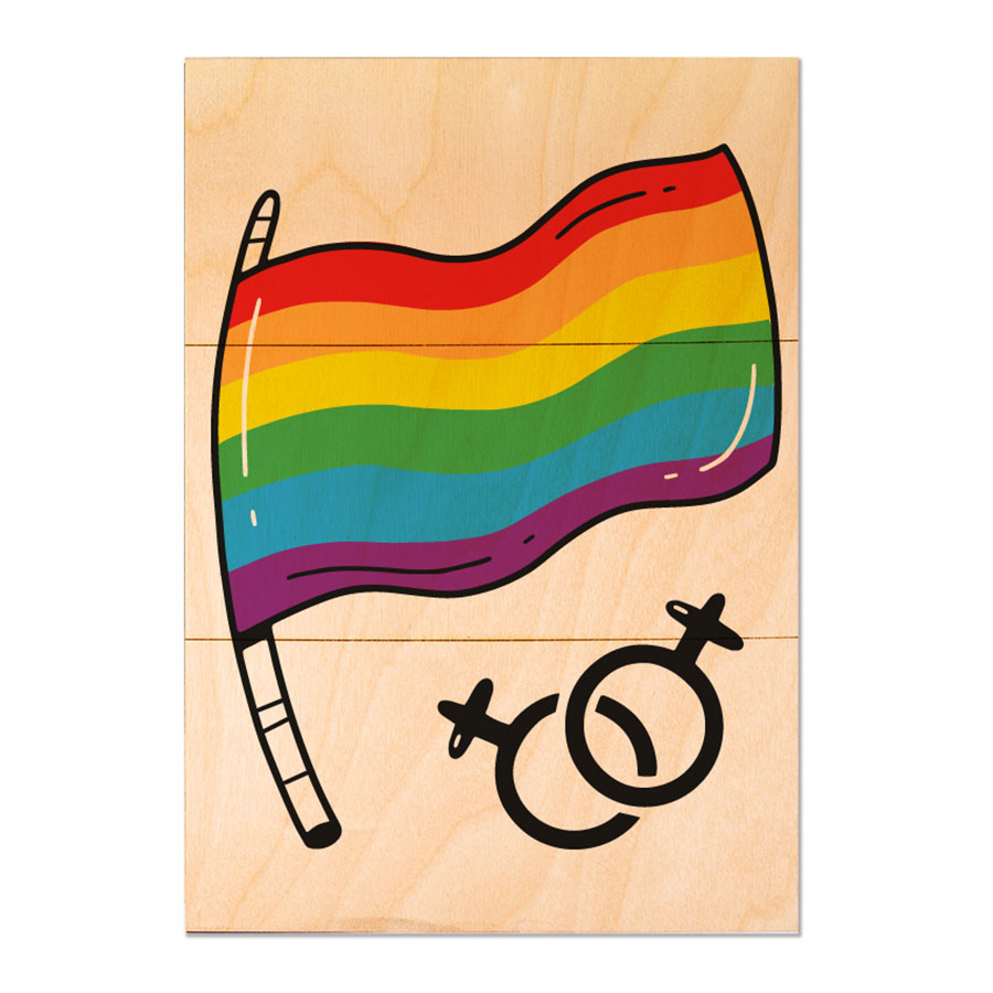 Holzbild – LGBTQ Flagge